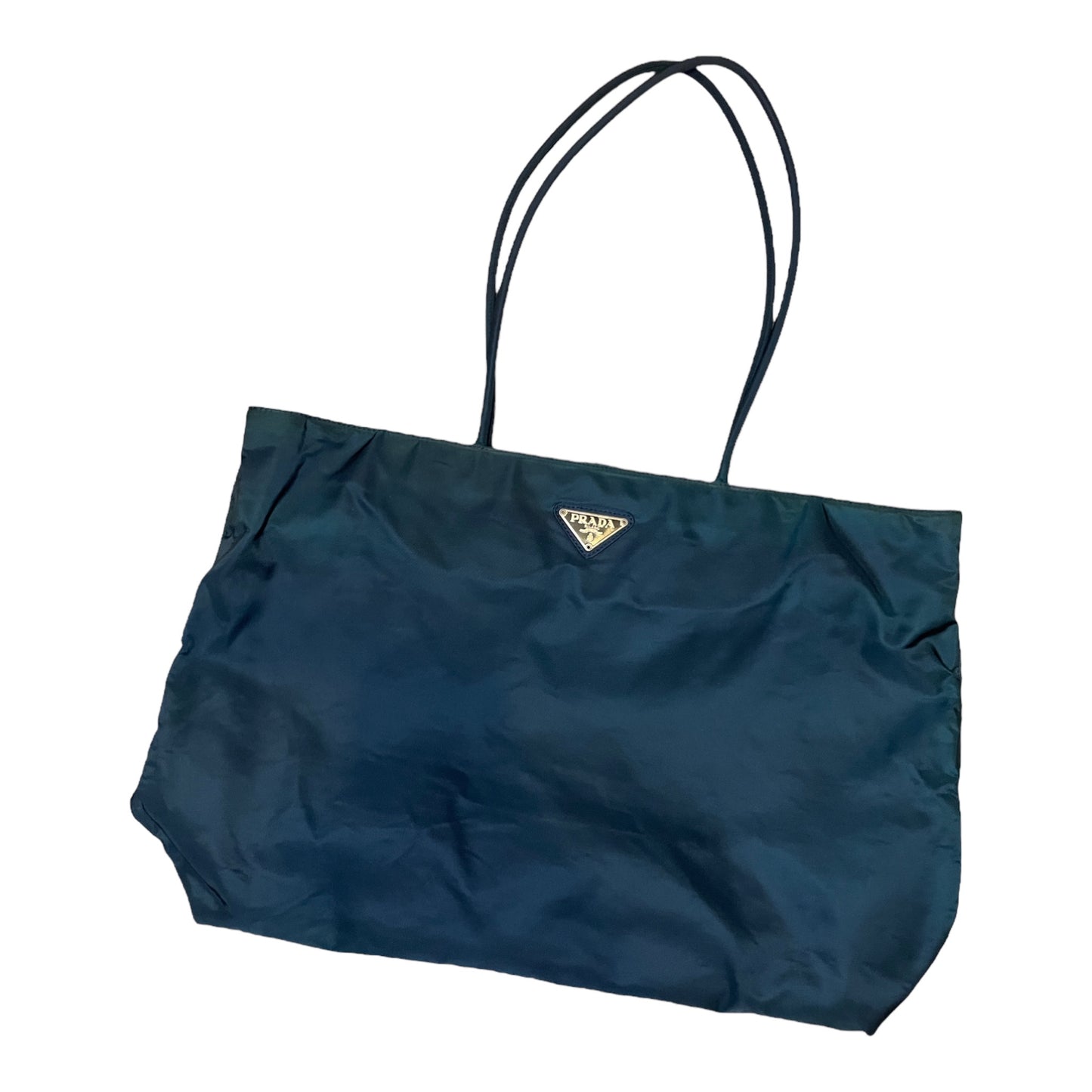 Vintage Prada Nylon Tote Bag Navy Blue